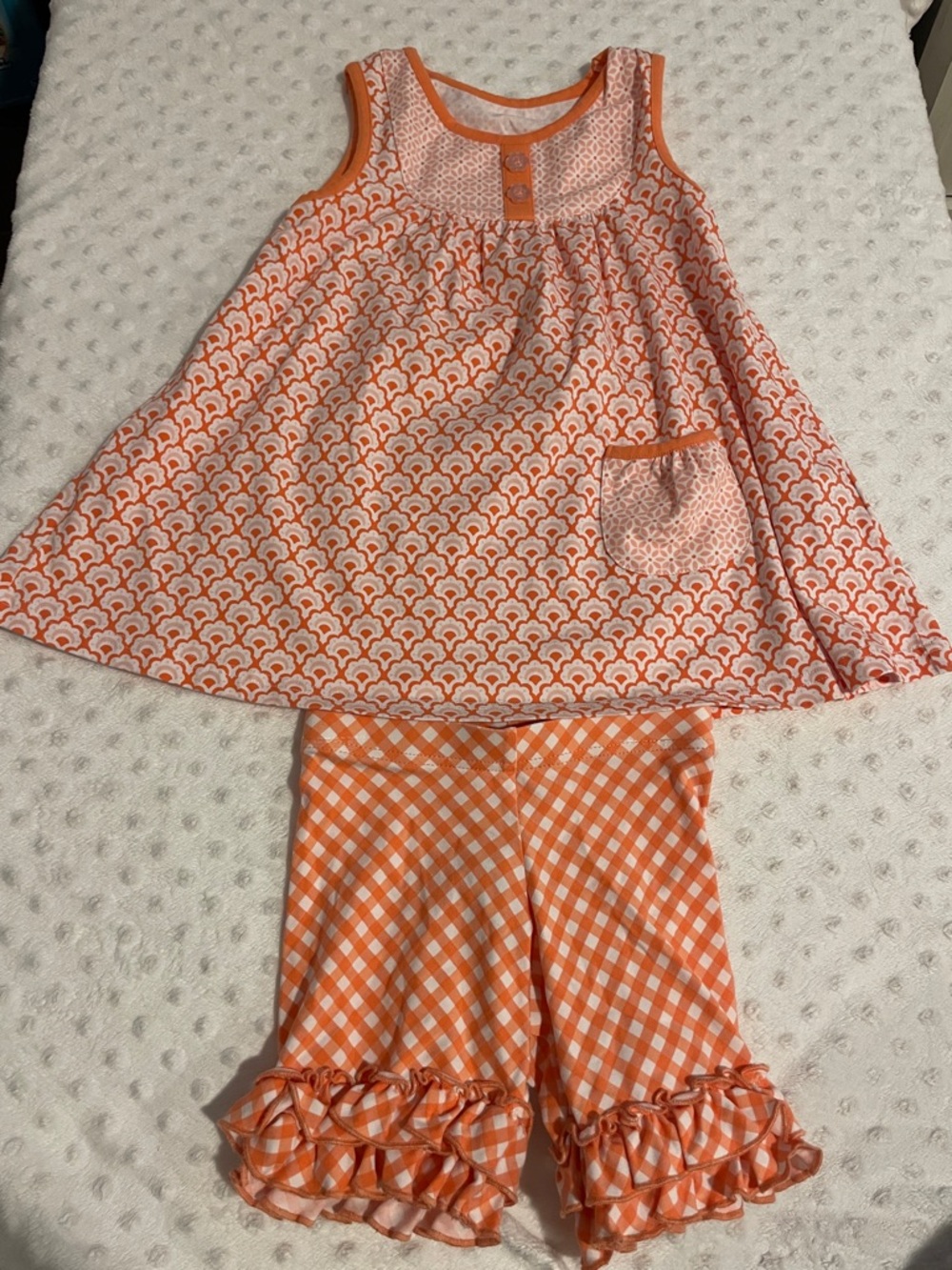 Girls' Orange Patterned  Set
